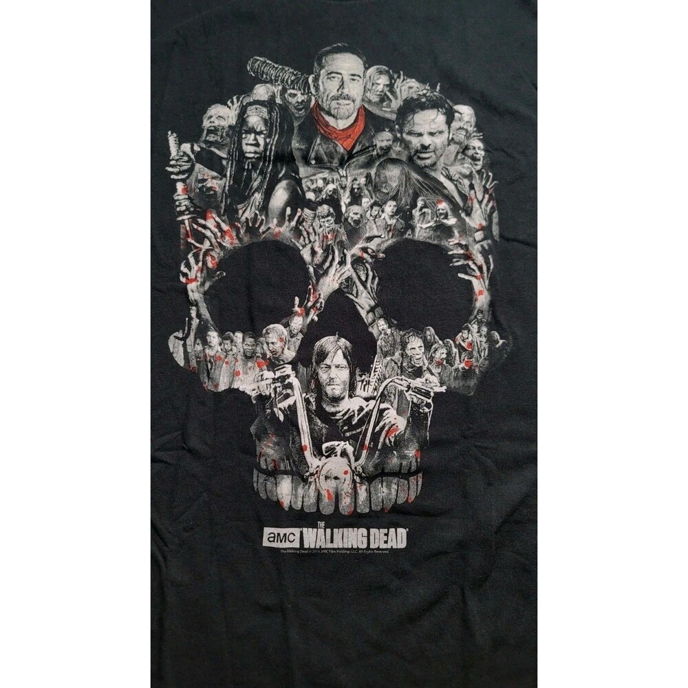 Walking Dead T-Shirt Negan and Cast Skull TV Show Black Size X Large / XL